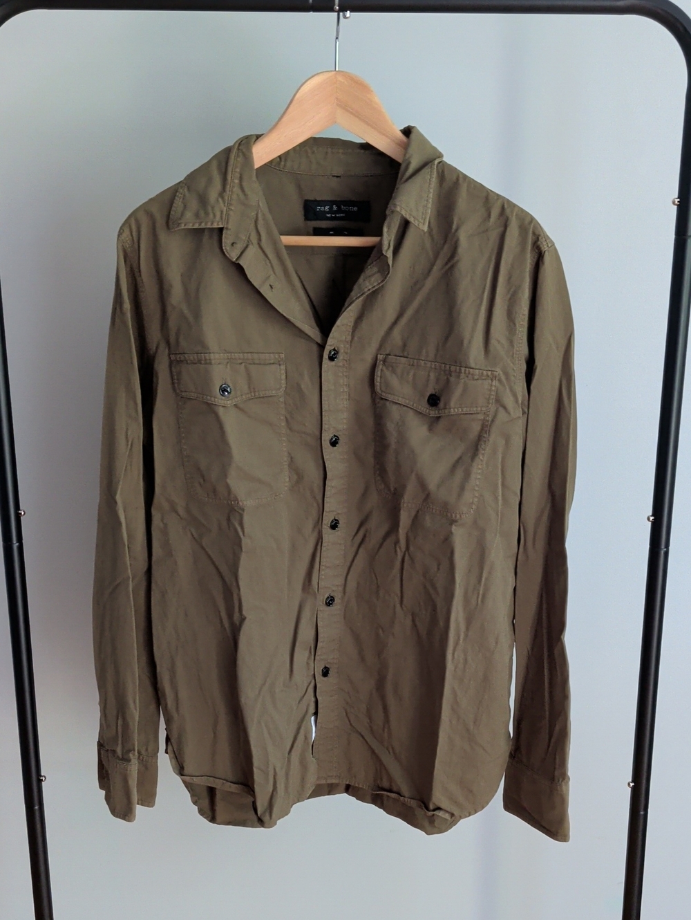 rag & bone Olive Green Lightweight Utility Shirt Jacket